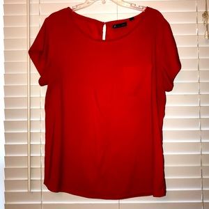 Large NY & CO 7th Avenue Red Blouse w/ pocket